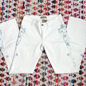 vintage y2k floral embroidered jeans